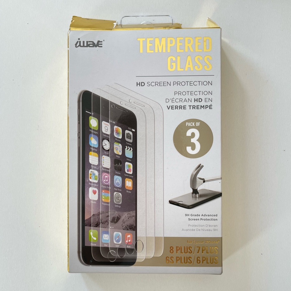 New iPhone Tempered Glass Screen Protector 8-Plus 3-Pack